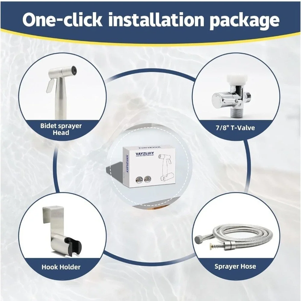 Vayzluiy Handheld Toilet Bidet Sprayer for Toilet-Adjustable‎ Water Pressure